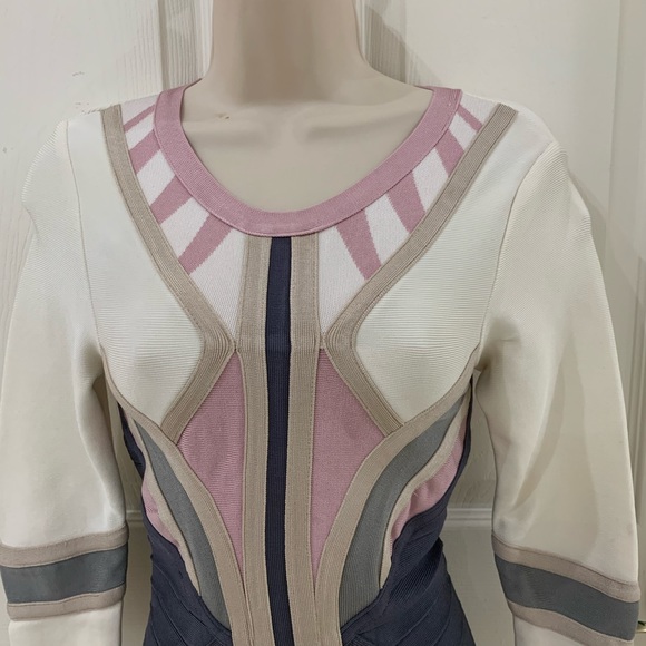 Tribal Design Pink Grey Bandage Dress - Picture 5 of 9